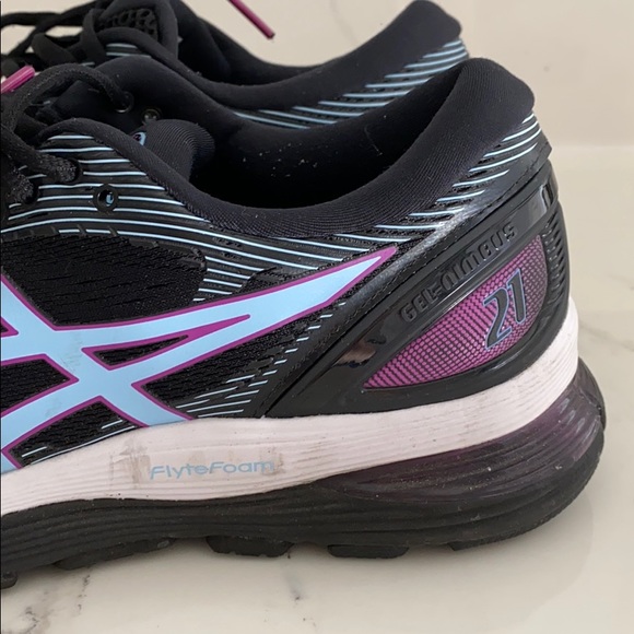 ASICS Gel Nimbus 21 Black/Blue/Purple - Picture 4 of 7